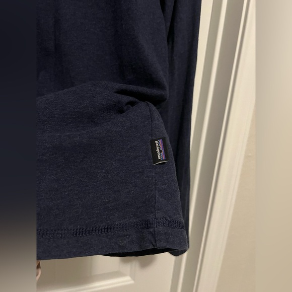 Patagonia Men’s Organic Cotton Henley Long Sleeve Shirt Navy Blue Size L Cozy - Picture 4 of 9